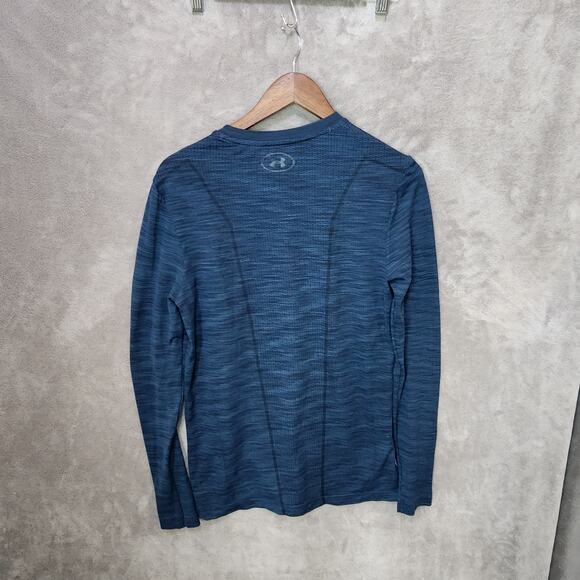 UA Threadborne Men's Small Long Sleeve Shirt Blue Lightweight - Picture 2 of 6